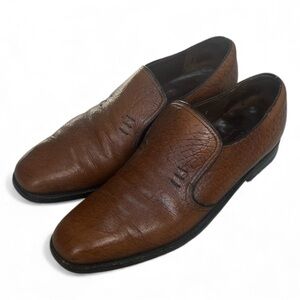 Dack’s Elegant Camel Skin Brown Leather Men's Slip-On Loafers sz 7 VGUC